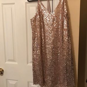 gold sequin dress